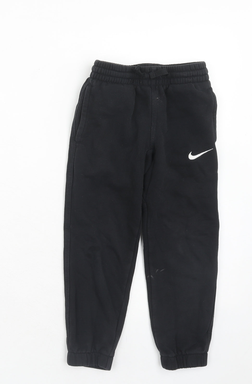 Nike Boys Black Cotton Jogger Trousers Size 5-6 Years Regular Drawstring