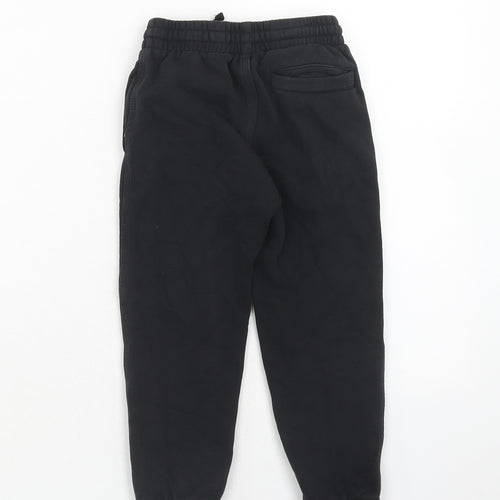 Nike Boys Black Cotton Jogger Trousers Size 5-6 Years Regular Drawstring