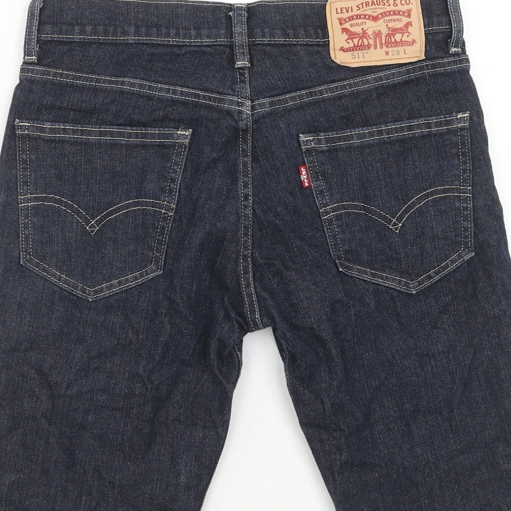 Levi's Mens Blue Cotton Bermuda Shorts Size 28 in Regular Zip