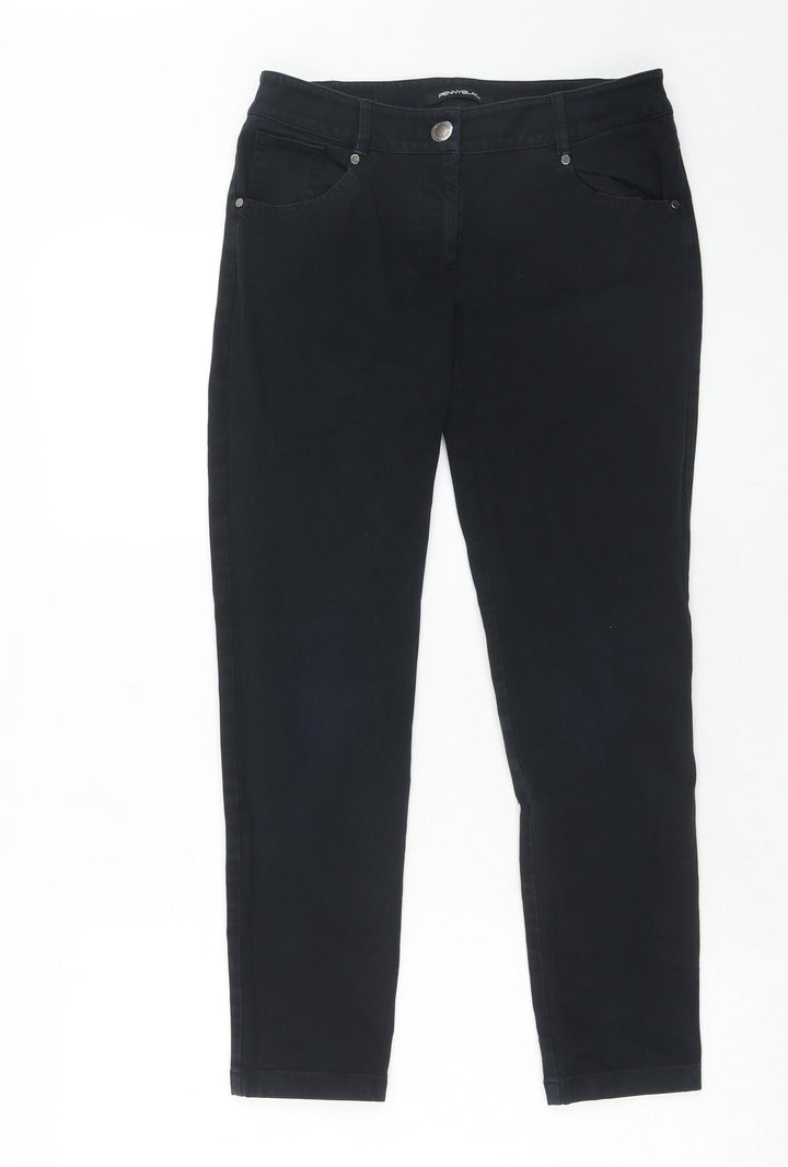 Penny Black Womens Black Cotton Straight Jeans Size 10 Regular Zip