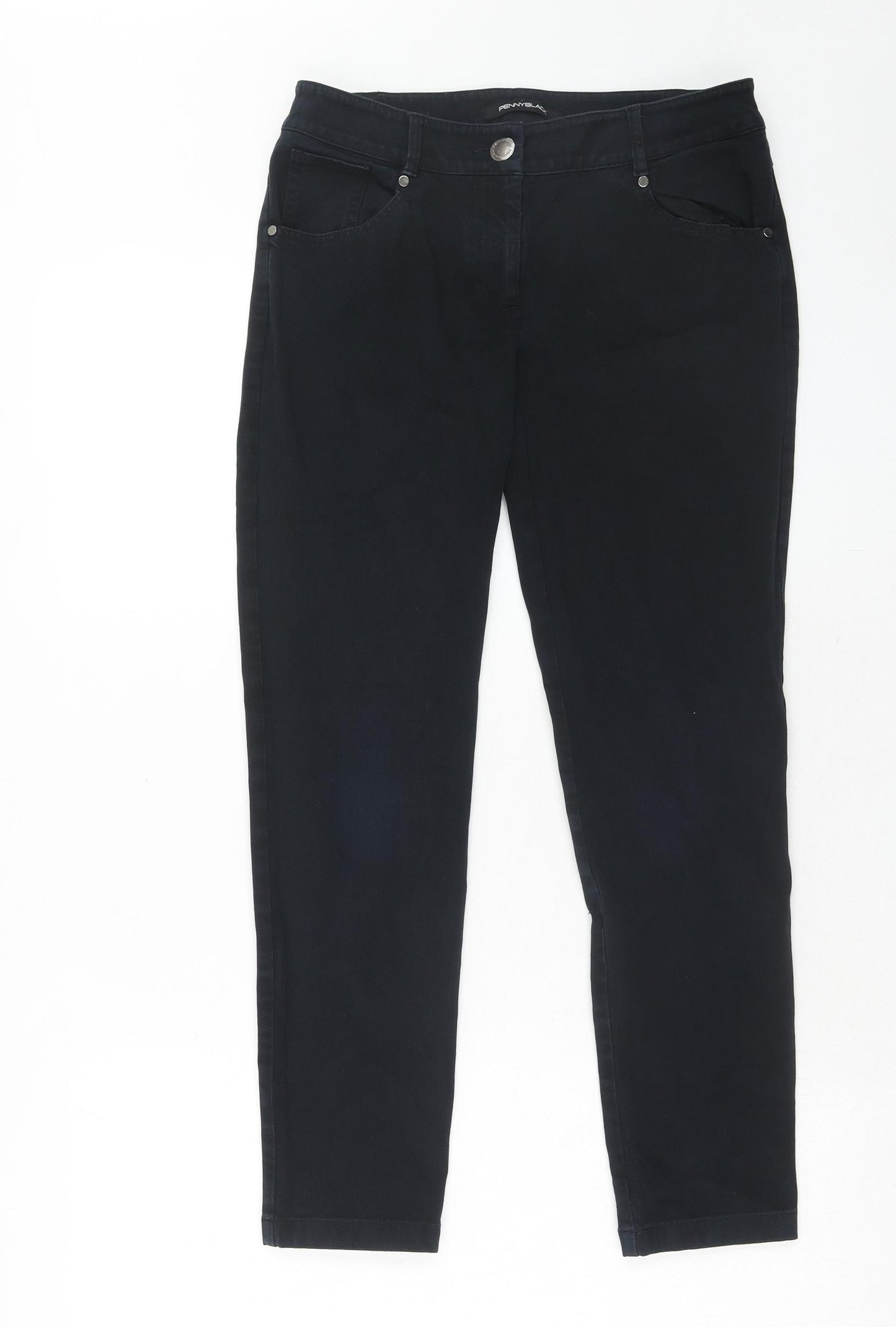Penny Black Womens Black Cotton Straight Jeans Size 10 Regular Zip