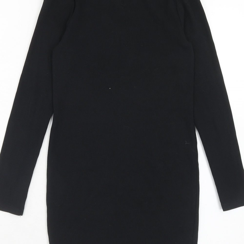 New Look Girls Black Cotton A-Line Size 10-11 Years Collared Pullover