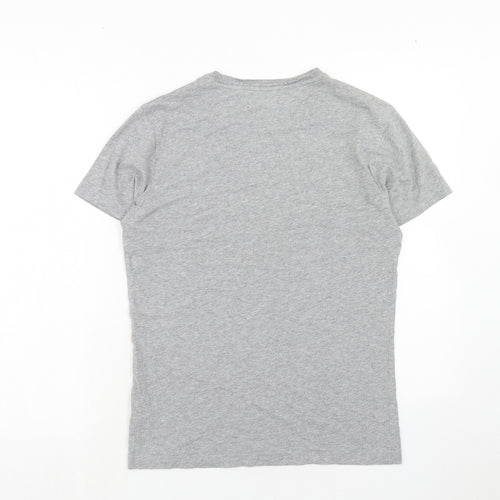 Tommy Hilfiger Mens Grey Cotton T-Shirt Size S Round Neck