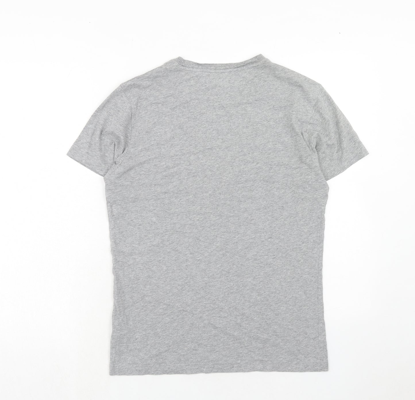 Tommy Hilfiger Mens Grey Cotton T-Shirt Size S Round Neck