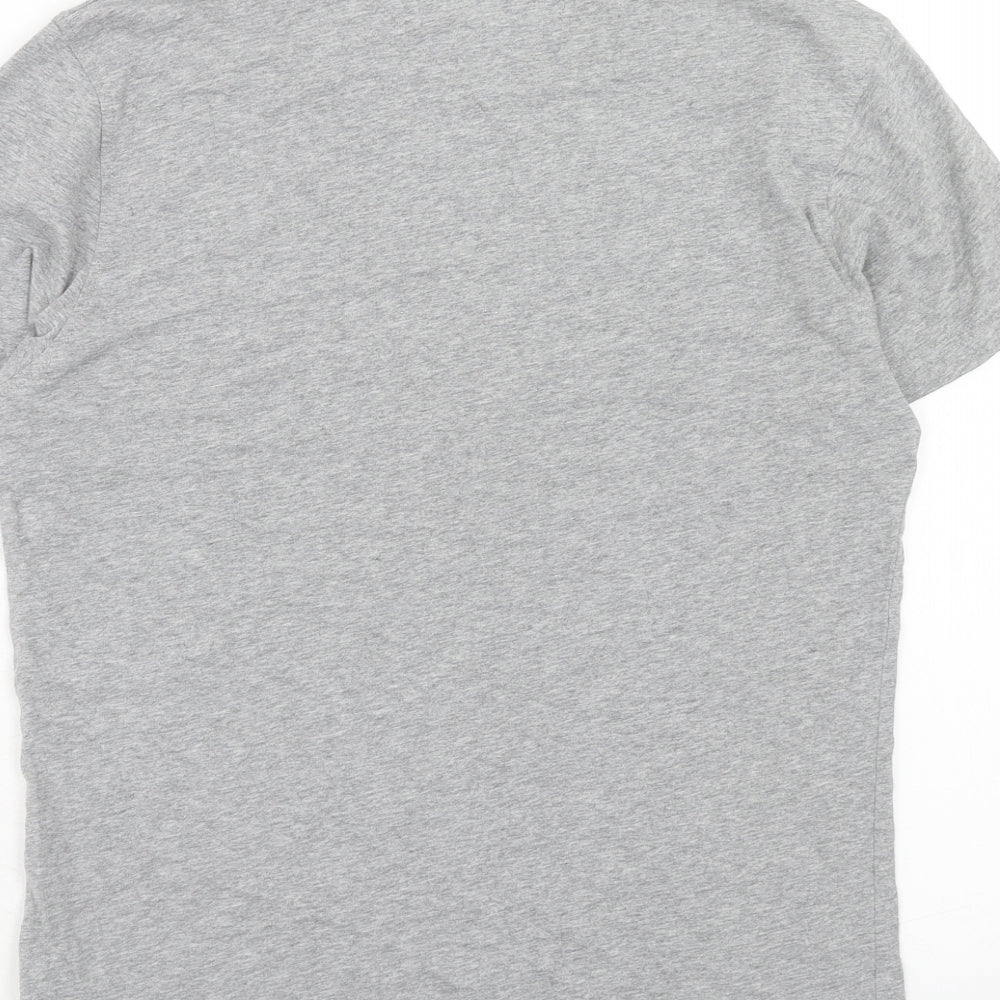 Tommy Hilfiger Mens Grey Cotton T-Shirt Size S Round Neck