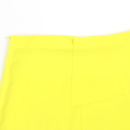 Vero & Lucy Womens Yellow Polyester Mini Skirt Size M Zip