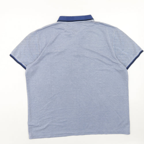 Marks and Spencer Mens Blue Modal Polo Size 2XL Collared Button