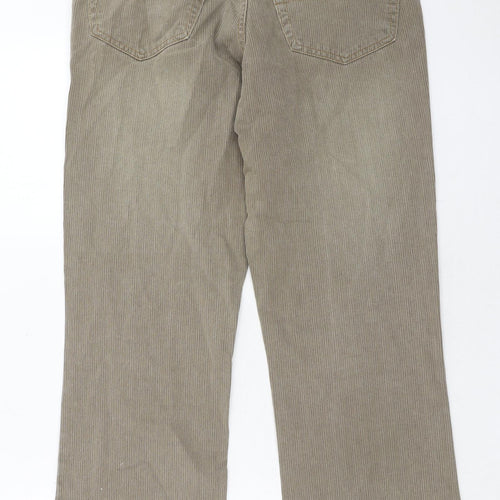 Topman Mens Brown Cotton Bootcut Jeans Size 32 in Regular Zip - Short Leg