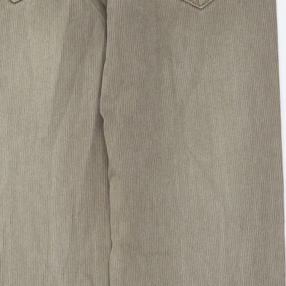 Topman Mens Brown Cotton Bootcut Jeans Size 32 in Regular Zip - Short Leg