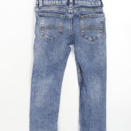 NEXT Boys Blue Cotton Skinny Jeans Size 4 Years Regular Button