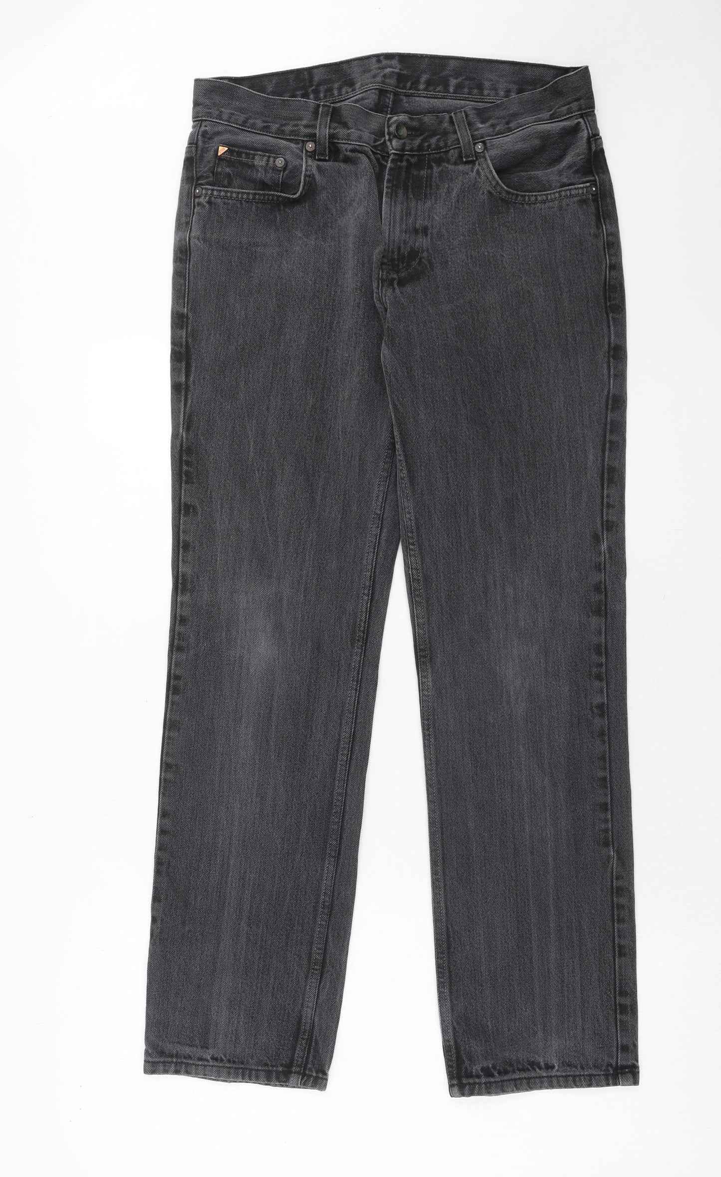 NEXT Mens Black Cotton Straight Jeans Size 32 in Regular Zip