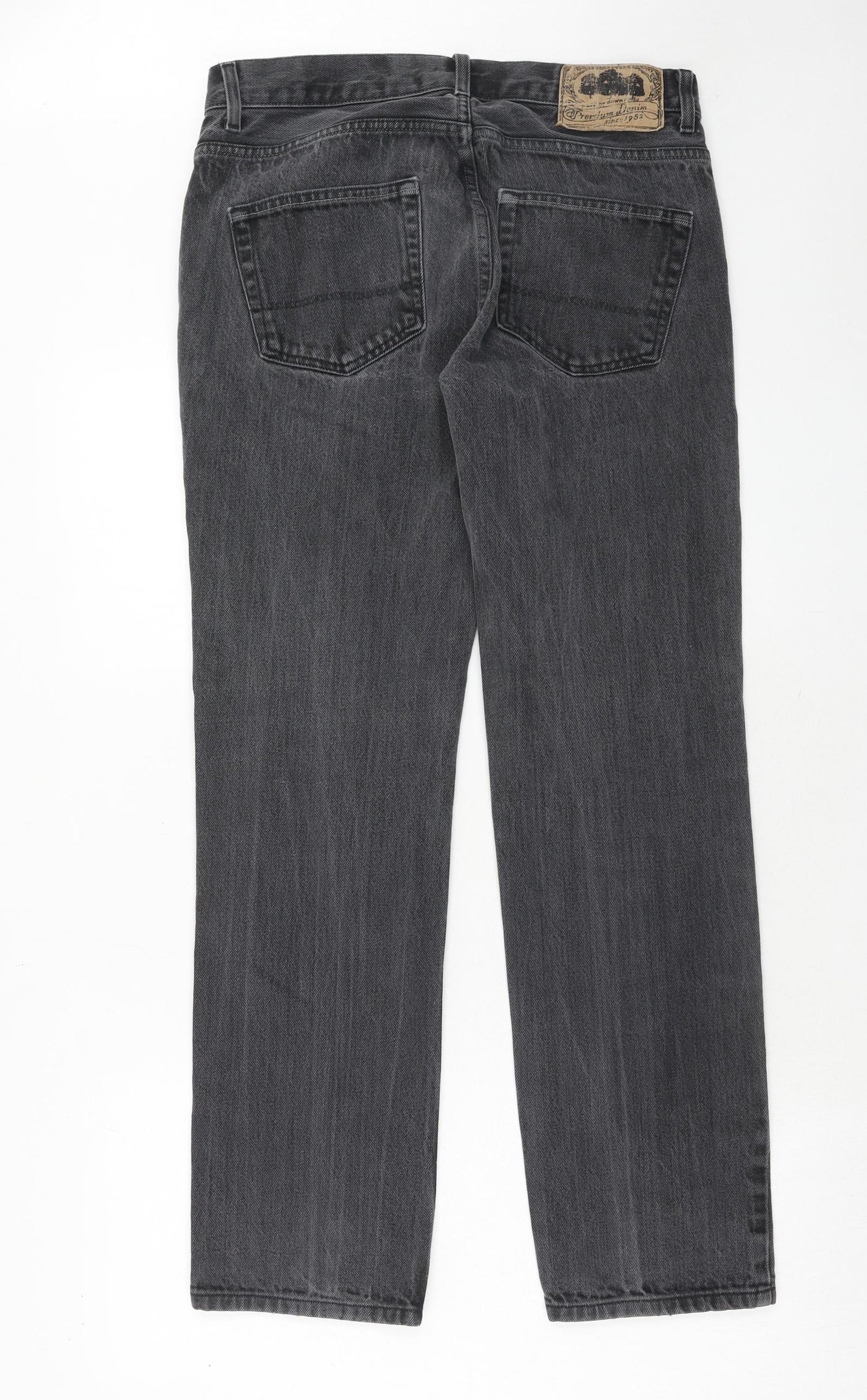 NEXT Mens Black Cotton Straight Jeans Size 32 in Regular Zip