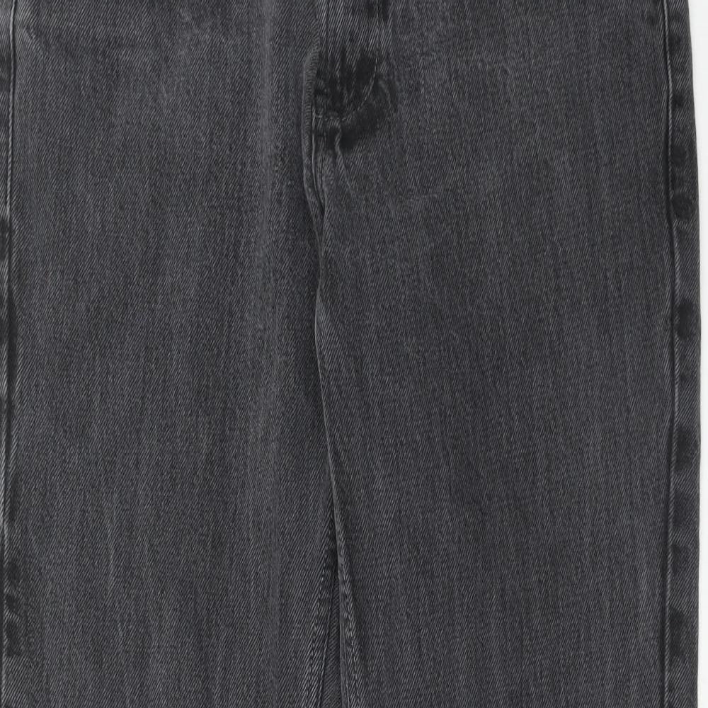 NEXT Mens Black Cotton Straight Jeans Size 32 in Regular Zip