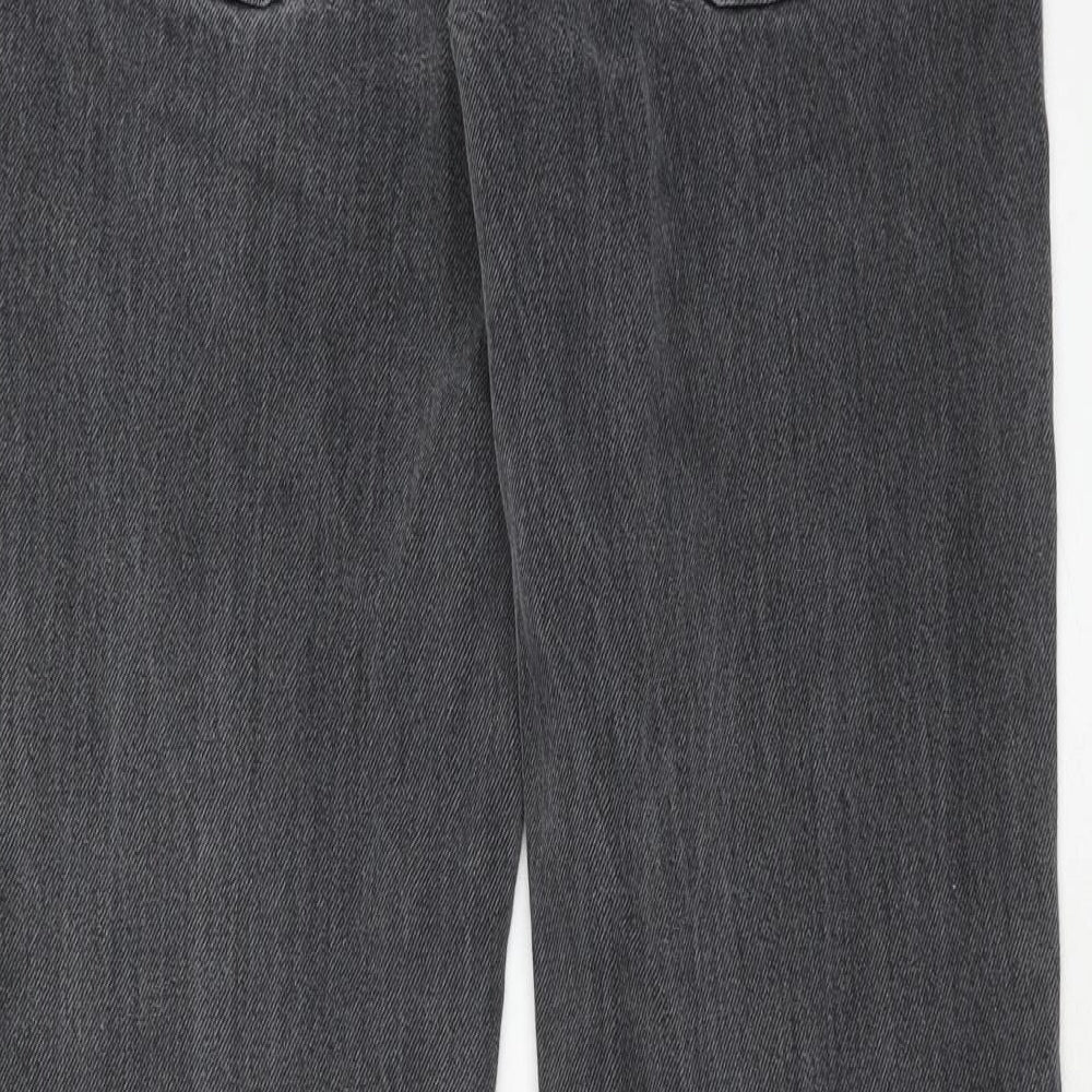 NEXT Mens Black Cotton Straight Jeans Size 32 in Regular Zip