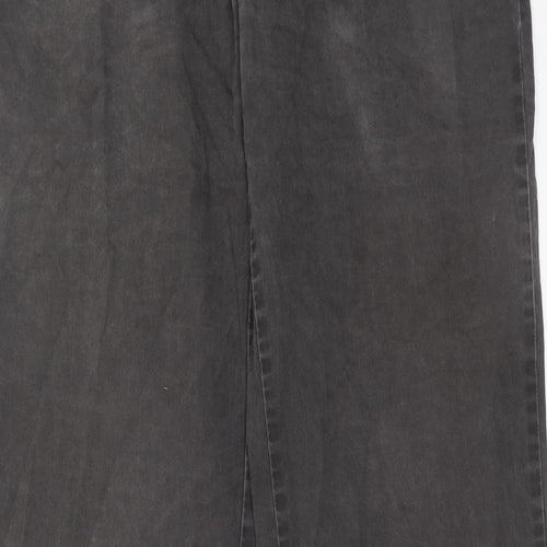 Marks and Spencer Mens Grey Cotton Chino Trousers Size 34 in L33 in Regular Zip