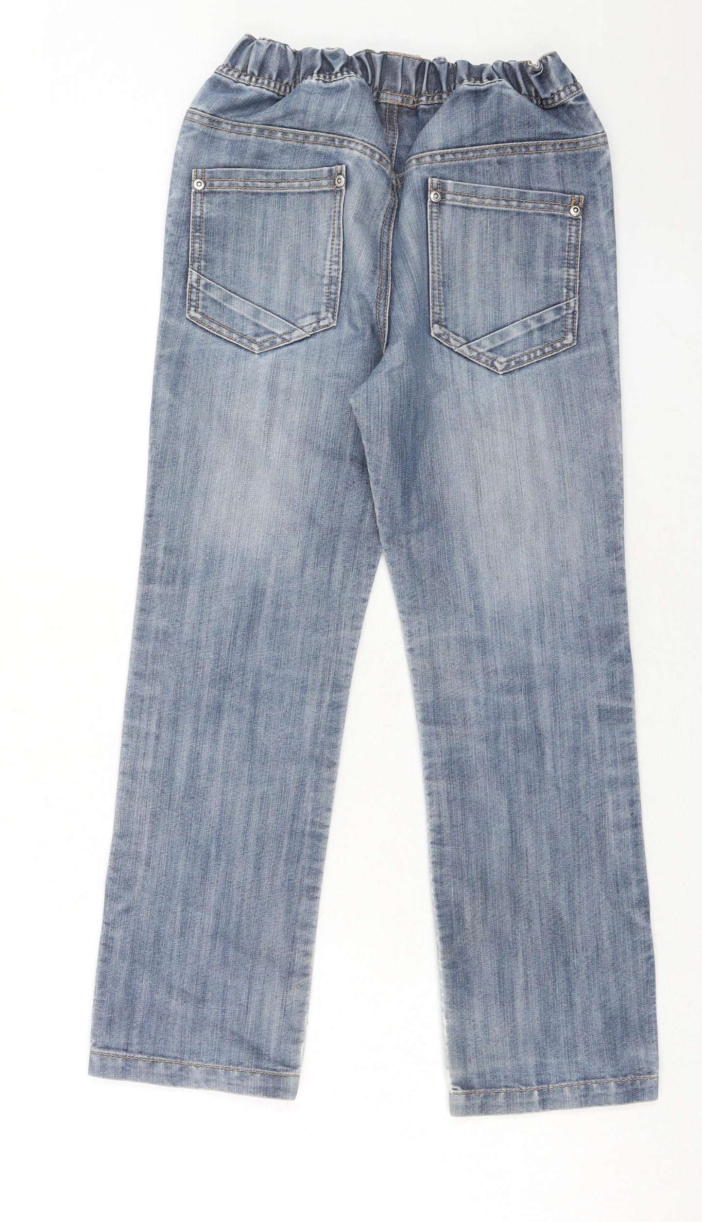 Kids Graffiti Boys Blue Cotton Straight Jeans Size 10 Years Regular Pullover