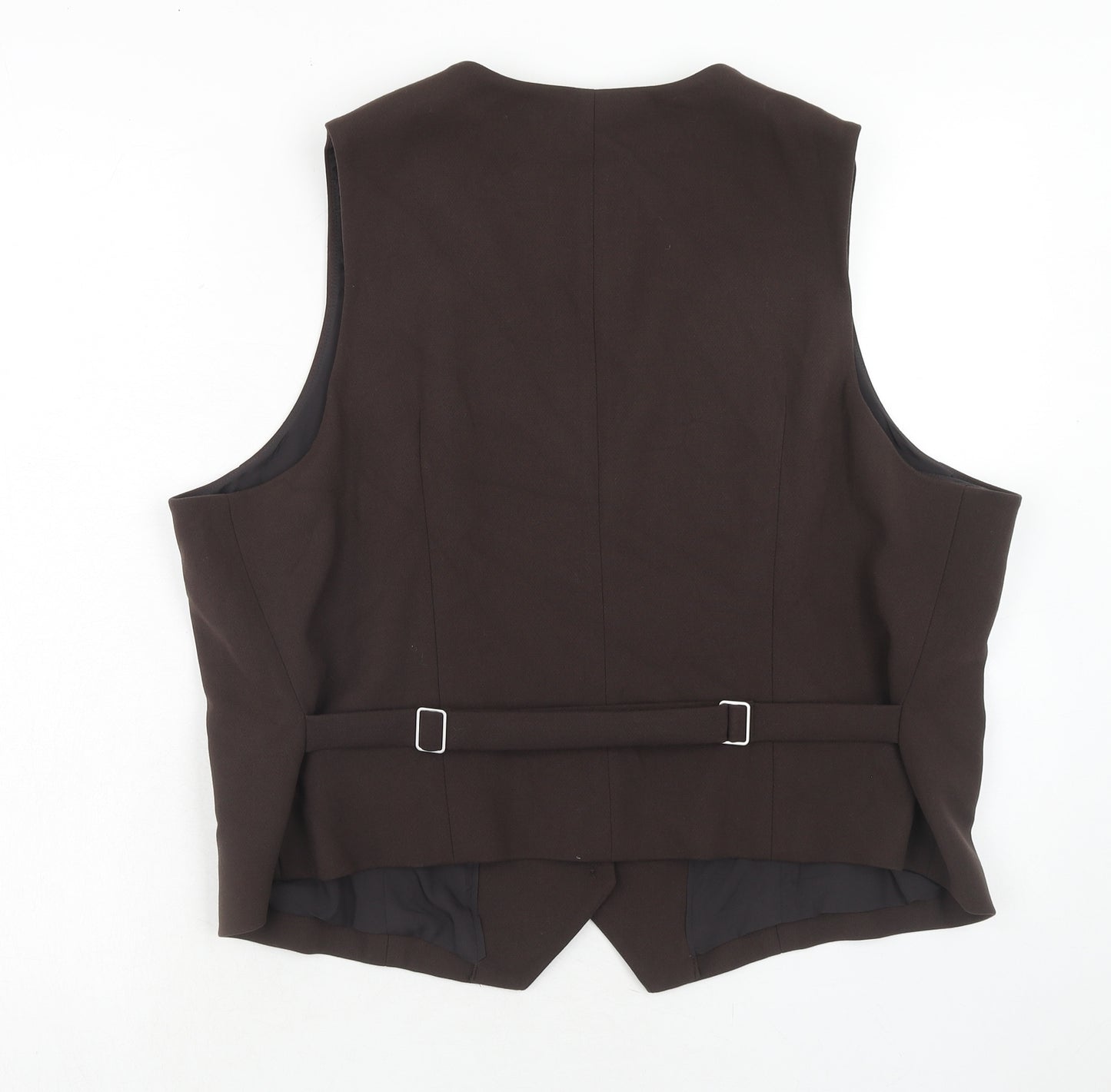 Marks and Spencer Womens Brown Polyester Jacket Suit Waistcoat Size 22