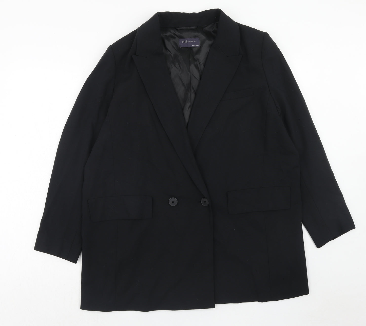 Marks and Spencer Womens Black Polyester Jacket Suit Jacket Size 18