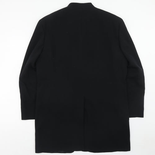 Ciro Citterio Mens Black Overcoat Coat Size L Button