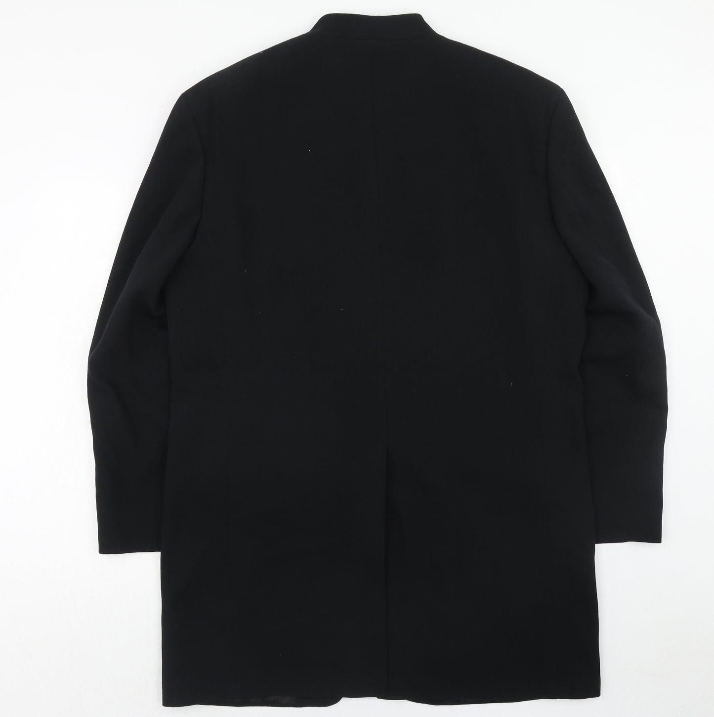 Ciro Citterio Mens Black Overcoat Coat Size L Button