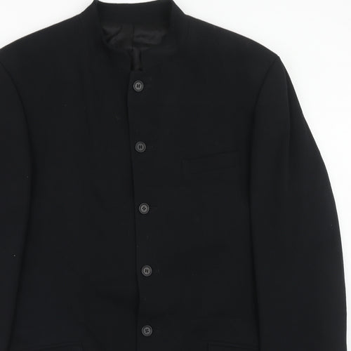 Ciro Citterio Mens Black Overcoat Coat Size L Button