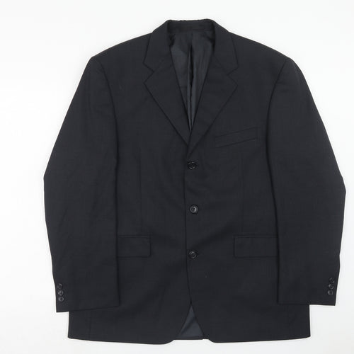 Burton Mens Blue Wool Jacket Suit Jacket Size 42 Regular