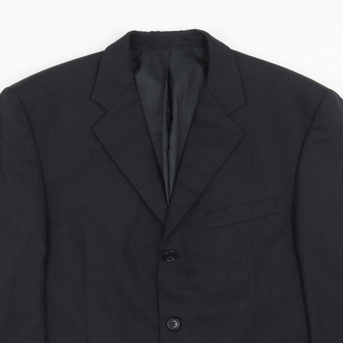 Burton Mens Blue Wool Jacket Suit Jacket Size 42 Regular