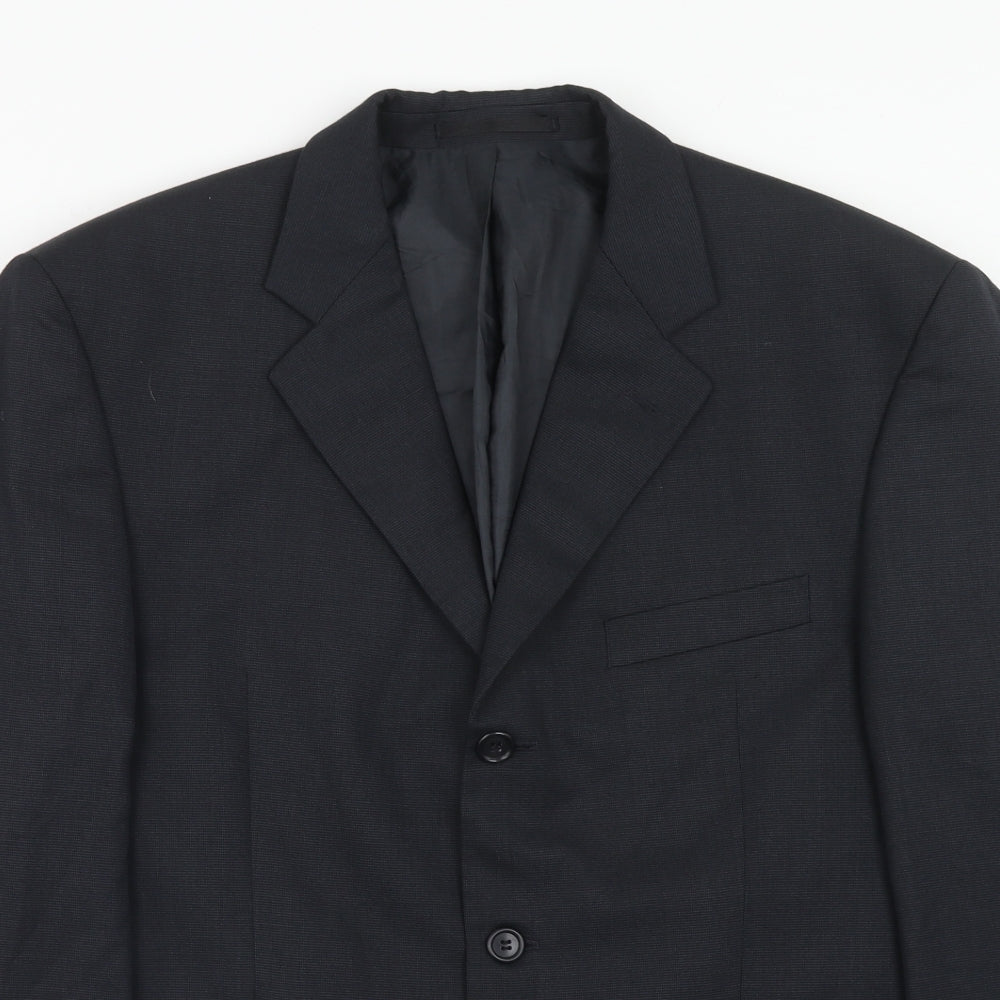 Burton Mens Blue Wool Jacket Suit Jacket Size 42 Regular