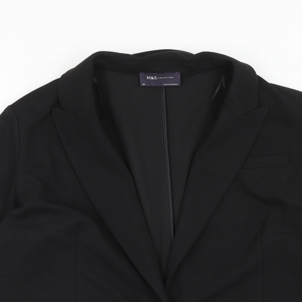 Marks and Spencer Womens Black Jacket Blazer Size 20 Button