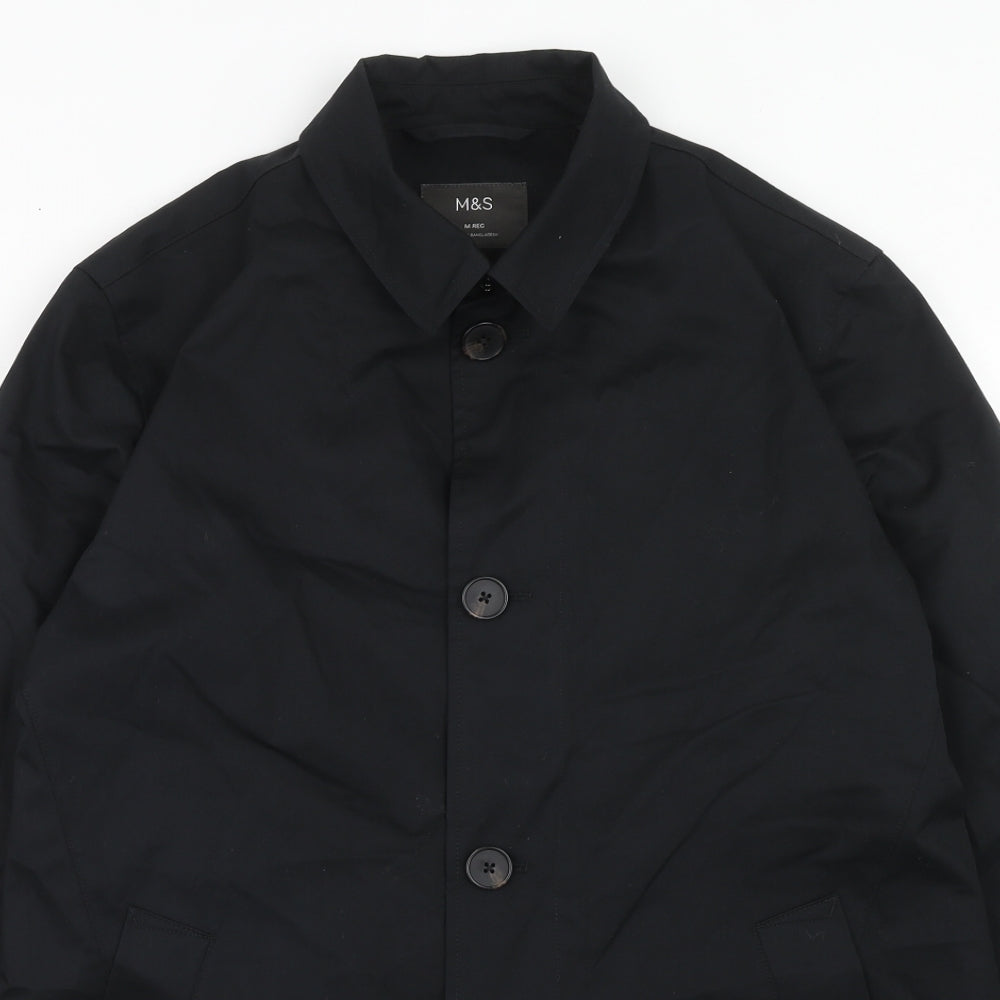 Marks and Spencer Mens Black Jacket Size M Button