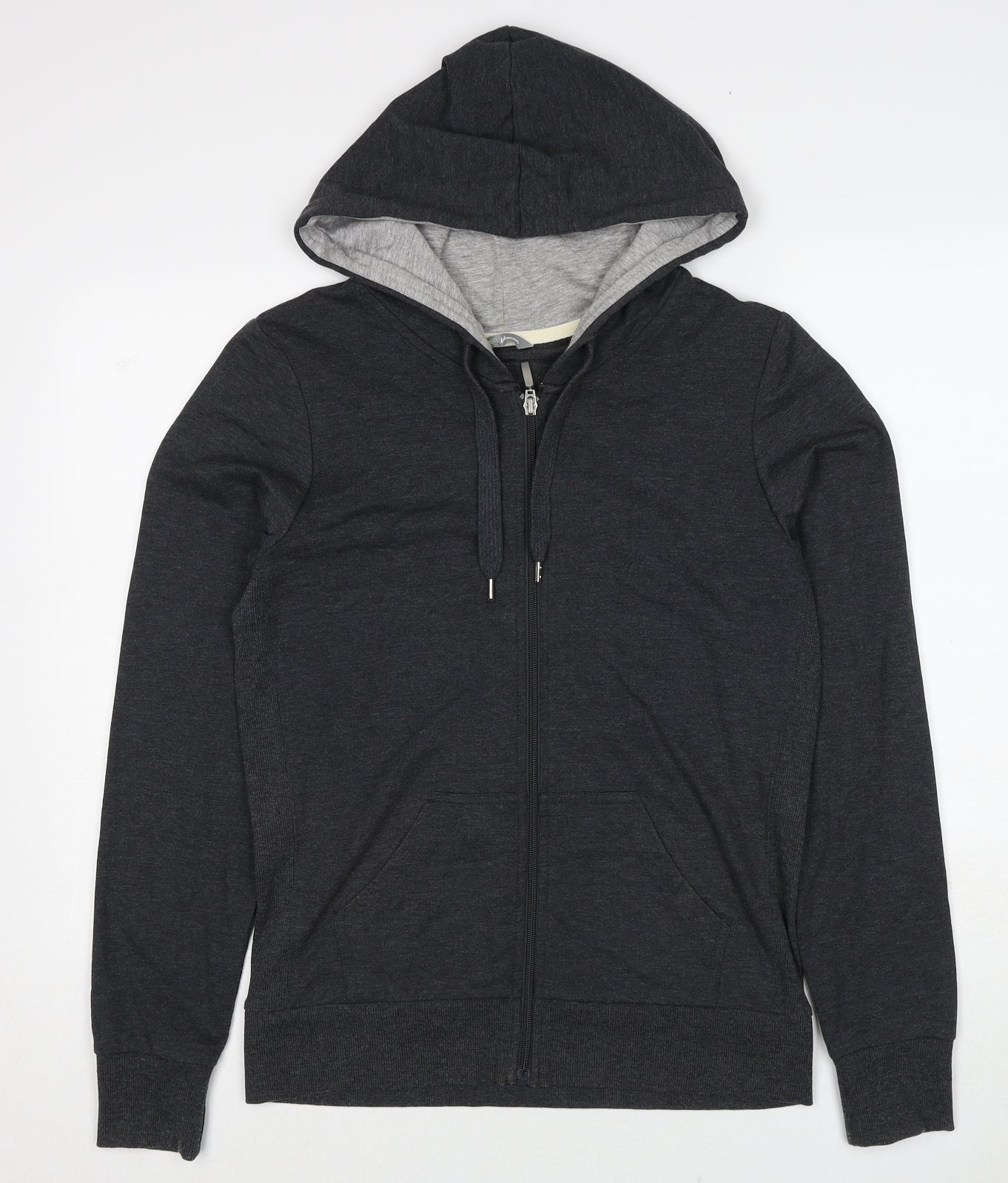 Marks and Spencer Womens Grey Cotton Full Zip Hoodie Size 12 Zip