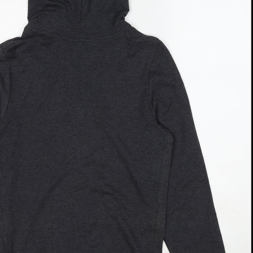 Marks and Spencer Womens Grey Cotton Full Zip Hoodie Size 12 Zip