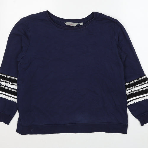 Dorothy Perkins Womens Blue Cotton Pullover Sweatshirt Size 14 Pullover
