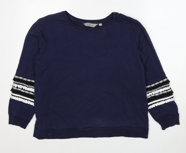 Dorothy Perkins Womens Blue Cotton Pullover Sweatshirt Size 14 Pullover