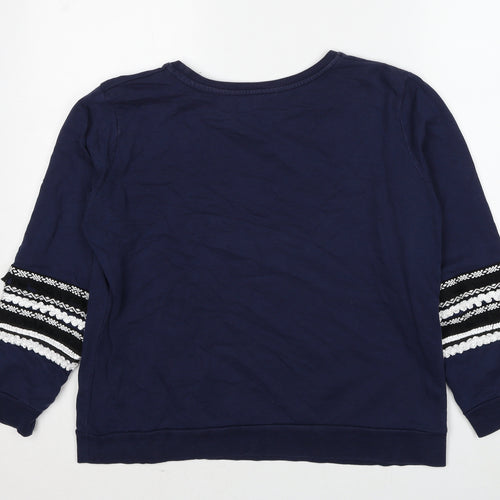 Dorothy Perkins Womens Blue Cotton Pullover Sweatshirt Size 14 Pullover