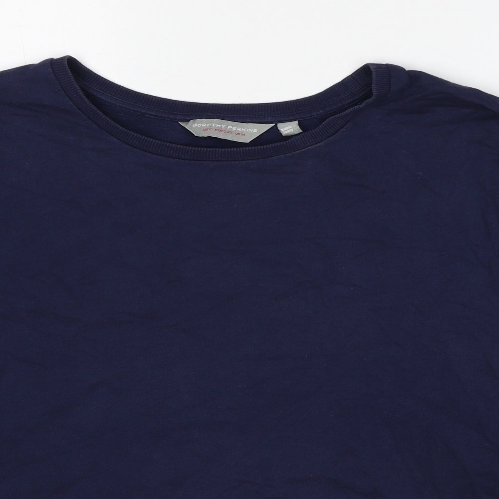 Dorothy Perkins Womens Blue Cotton Pullover Sweatshirt Size 14 Pullover