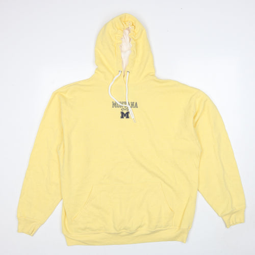 The Cotton Exchange Mens Yellow Cotton Pullover Hoodie Size L - Montana