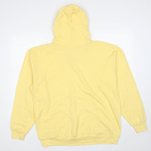 The Cotton Exchange Mens Yellow Cotton Pullover Hoodie Size L - Montana