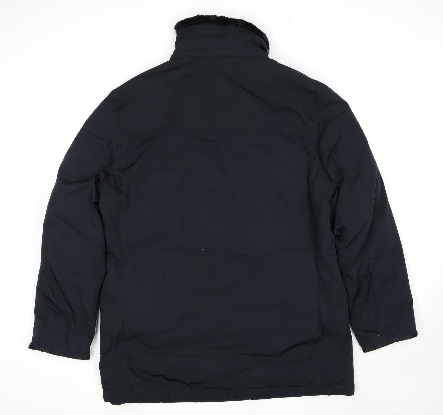 Marks and Spencer Mens Black Pea Coat Coat Size L Zip