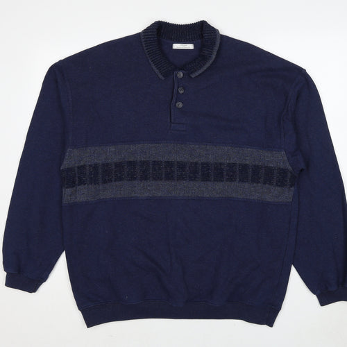 Marks and Spencer Mens Blue Cotton Pullover Sweatshirt Size L