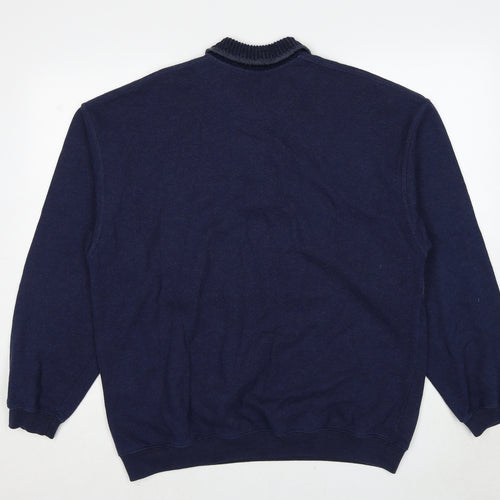 Marks and Spencer Mens Blue Cotton Pullover Sweatshirt Size L