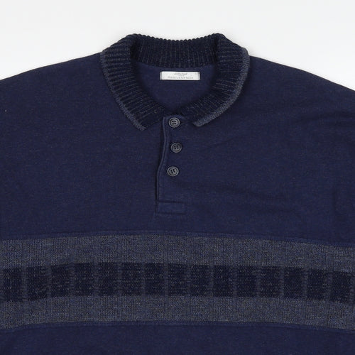 Marks and Spencer Mens Blue Cotton Pullover Sweatshirt Size L