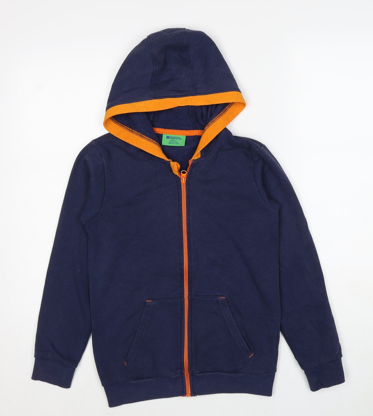 Mountain Warehouse Boys Blue Cotton Full Zip Hoodie Size 9-10 Years Zip