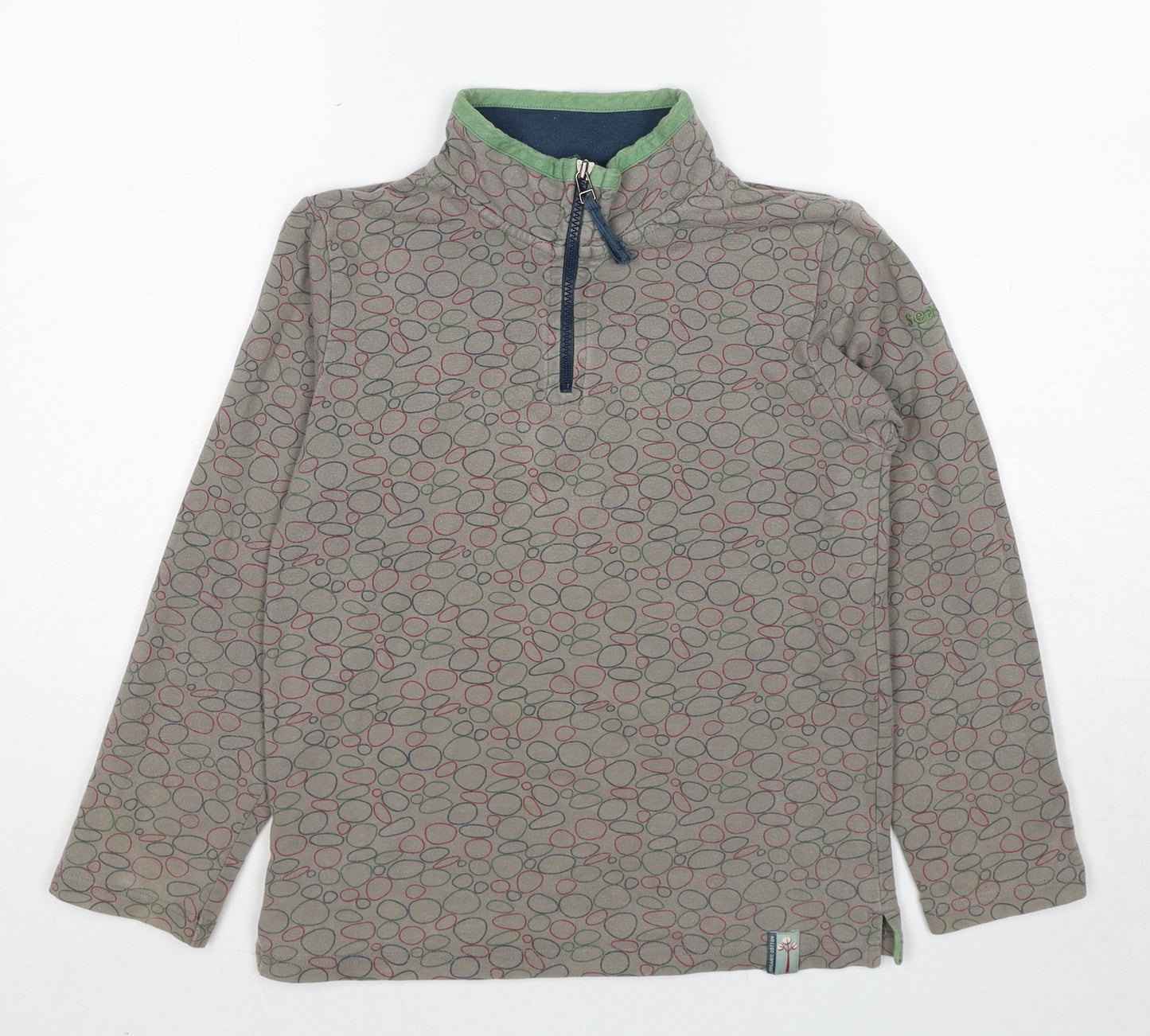 Seasalt Boys Multicoloured Geometric Cotton Pullover Sweatshirt Size 11-12 Years Pullover