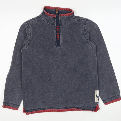 Fat Face Boys Grey Cotton Pullover Sweatshirt Size 10-11 Years Pullover