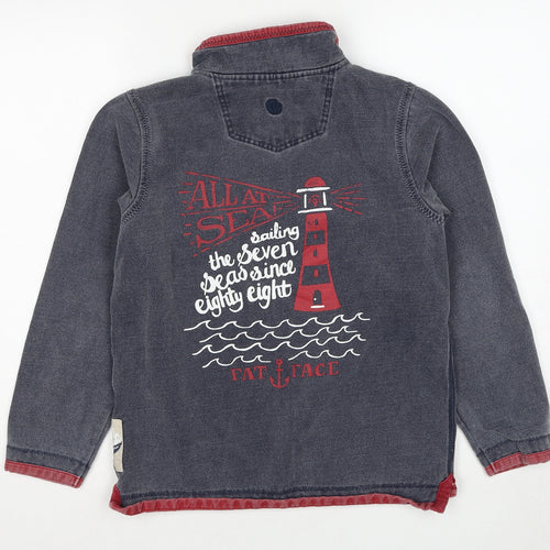 Fat Face Boys Grey Cotton Pullover Sweatshirt Size 10-11 Years Pullover