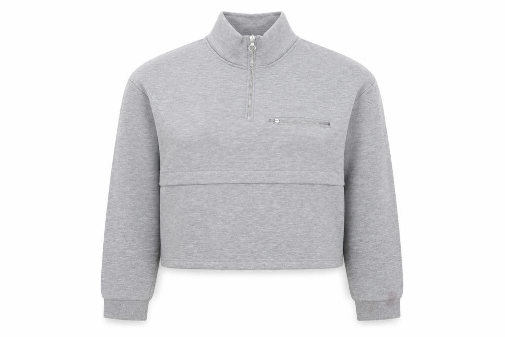 Front view of Kylie girls’ grey polyester pullover sweatshirt, size 12, years pullover