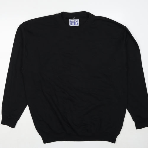 Blue Thunder Mens Black Cotton Pullover Sweatshirt Size L