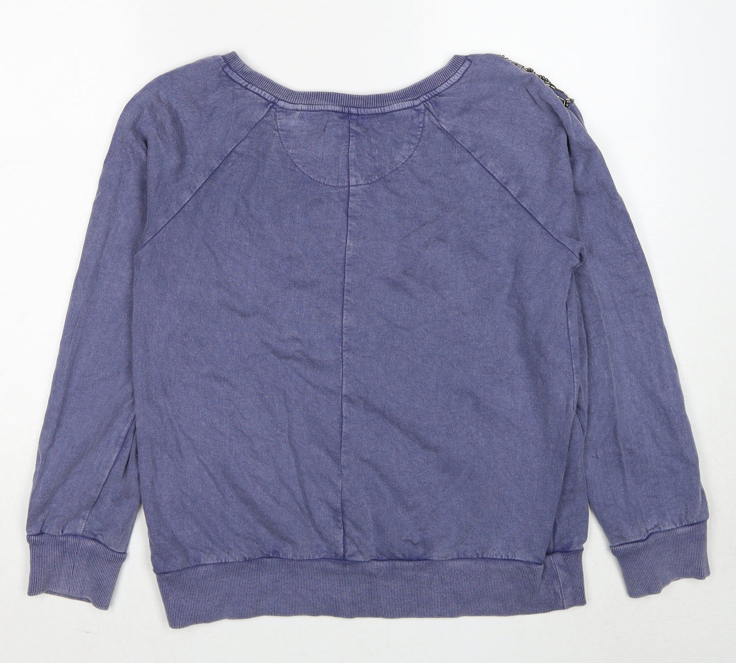 New Look Womens Blue Cotton Pullover Sweatshirt Size 14 Pullover