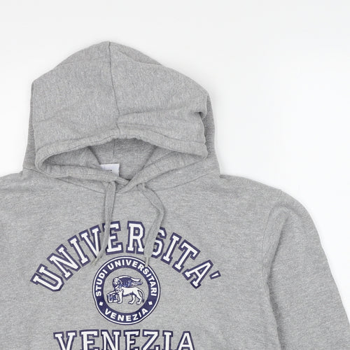 Venice Womens Grey Cotton Pullover Hoodie Size S Pullover